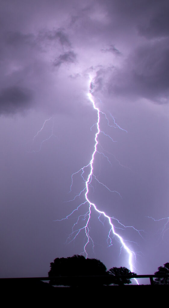 Lightning at night in Texas