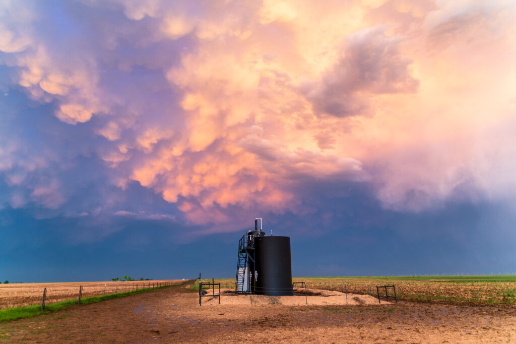 Multicolored Mammatus Clouds over Dodge City on May 24, 2016