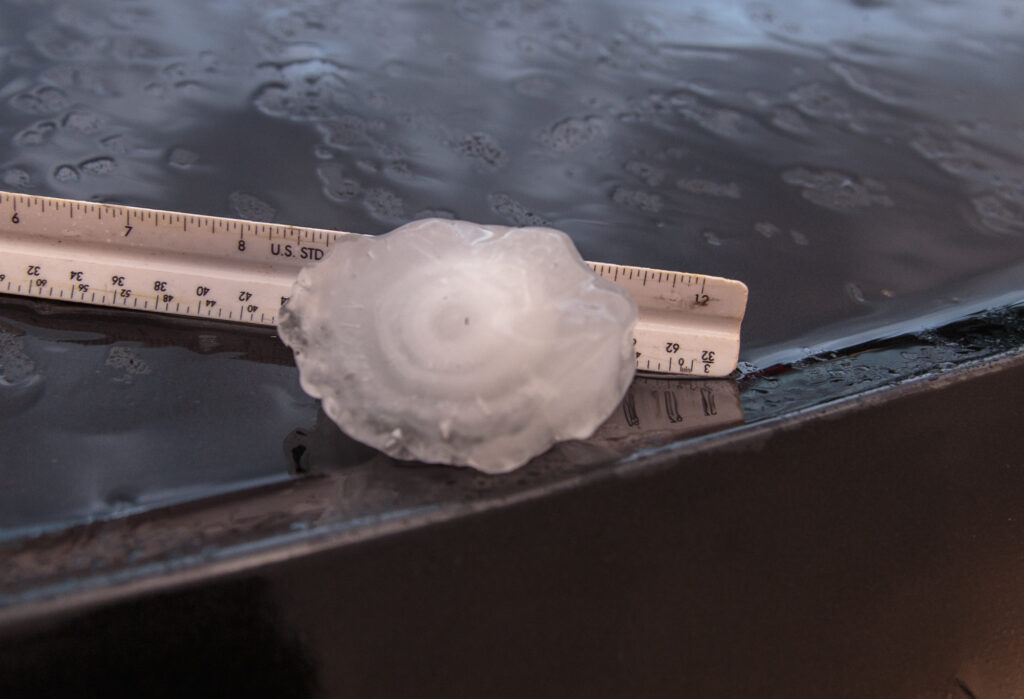 3 inch hail stone in Texas on January 16, 2017