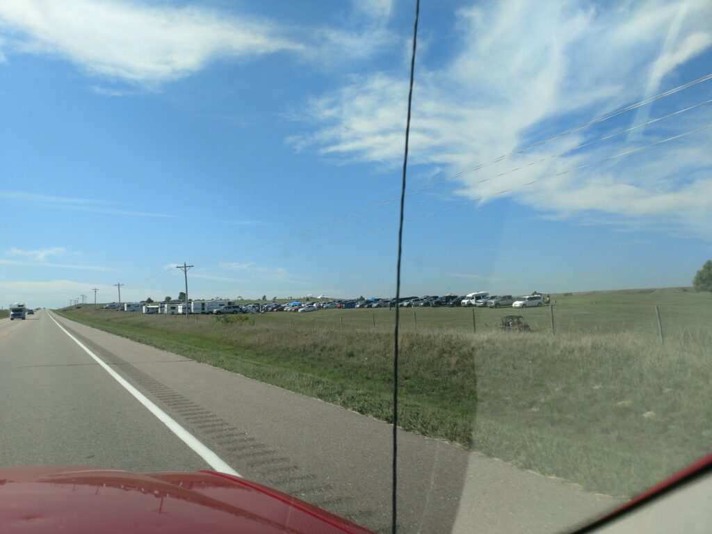 People gather in the town of Arnold, NE during the great American Total Eclipse of August 21, 2017