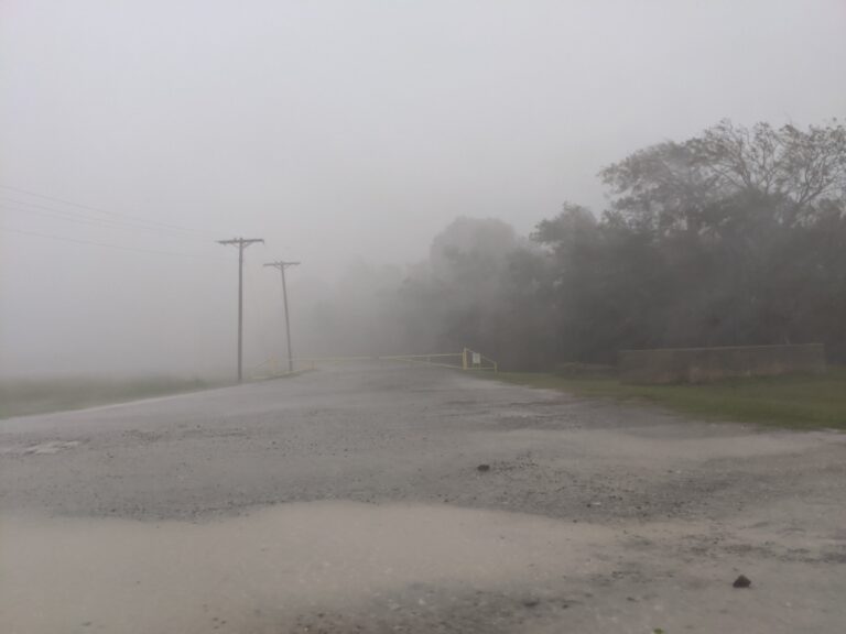 Hurricane Delta as it comes ashore from Jennings, Louisiana