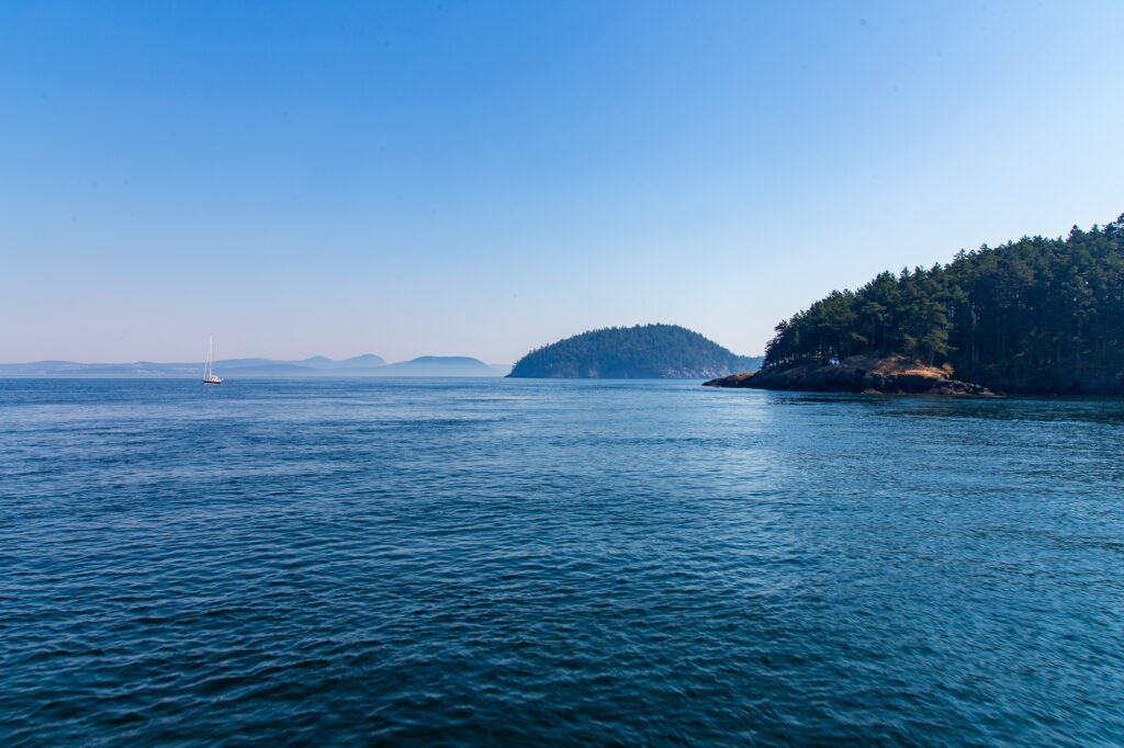 In the Rosario Strait off the coast of Anacortes, WA