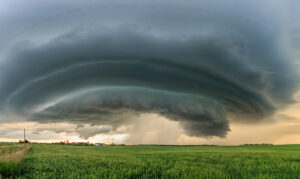 A storm churns across the praries of Alberta on July 1, 2016