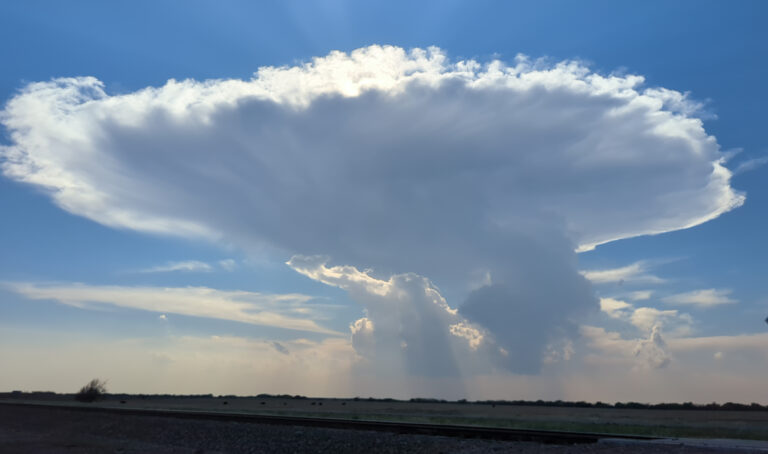 A supercell near Childress was struggling